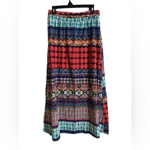 Joe B multicolor boho multiprint maxi skirt Large EUC - Picture 1 of 7